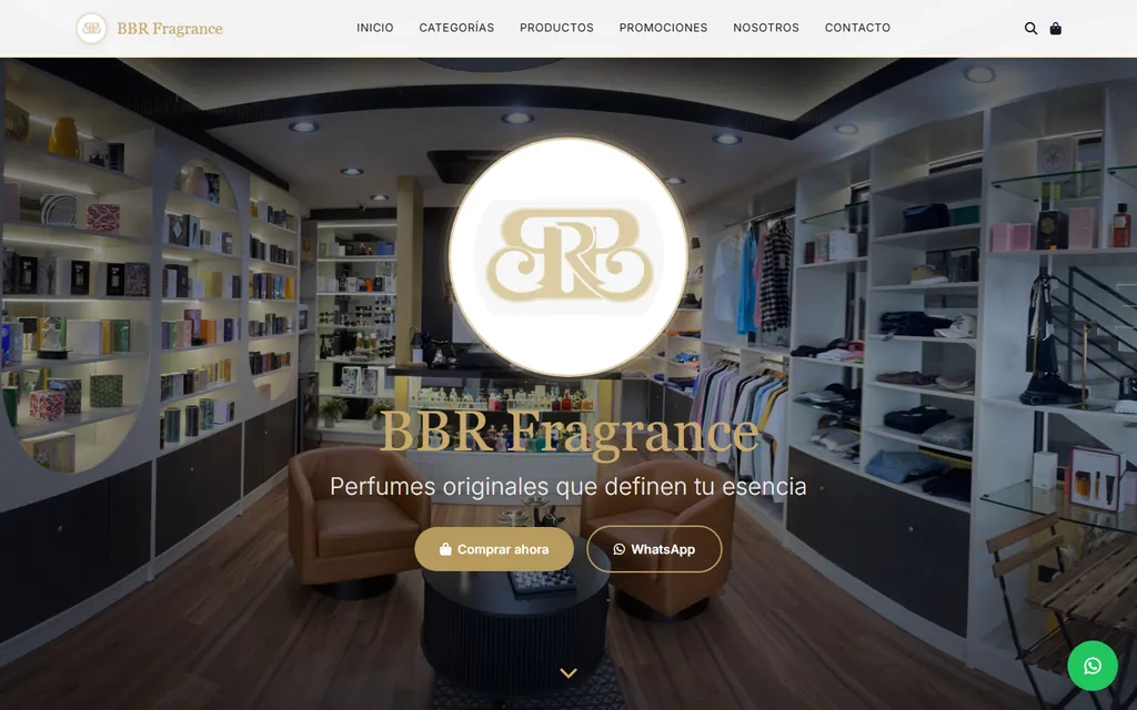 Portada de la tienda BBR Fragrance, con foto del local y acceso al catálogo
